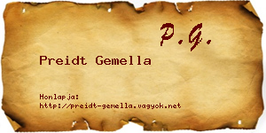Preidt Gemella névjegykártya